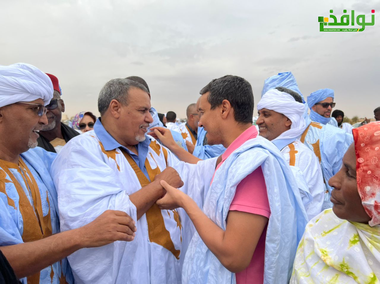 رئيس منسقية أهل الدشرة خلال استقباله صباح اليوم رئيس بعثة حزب الإنصاف إلى لبراكنه 