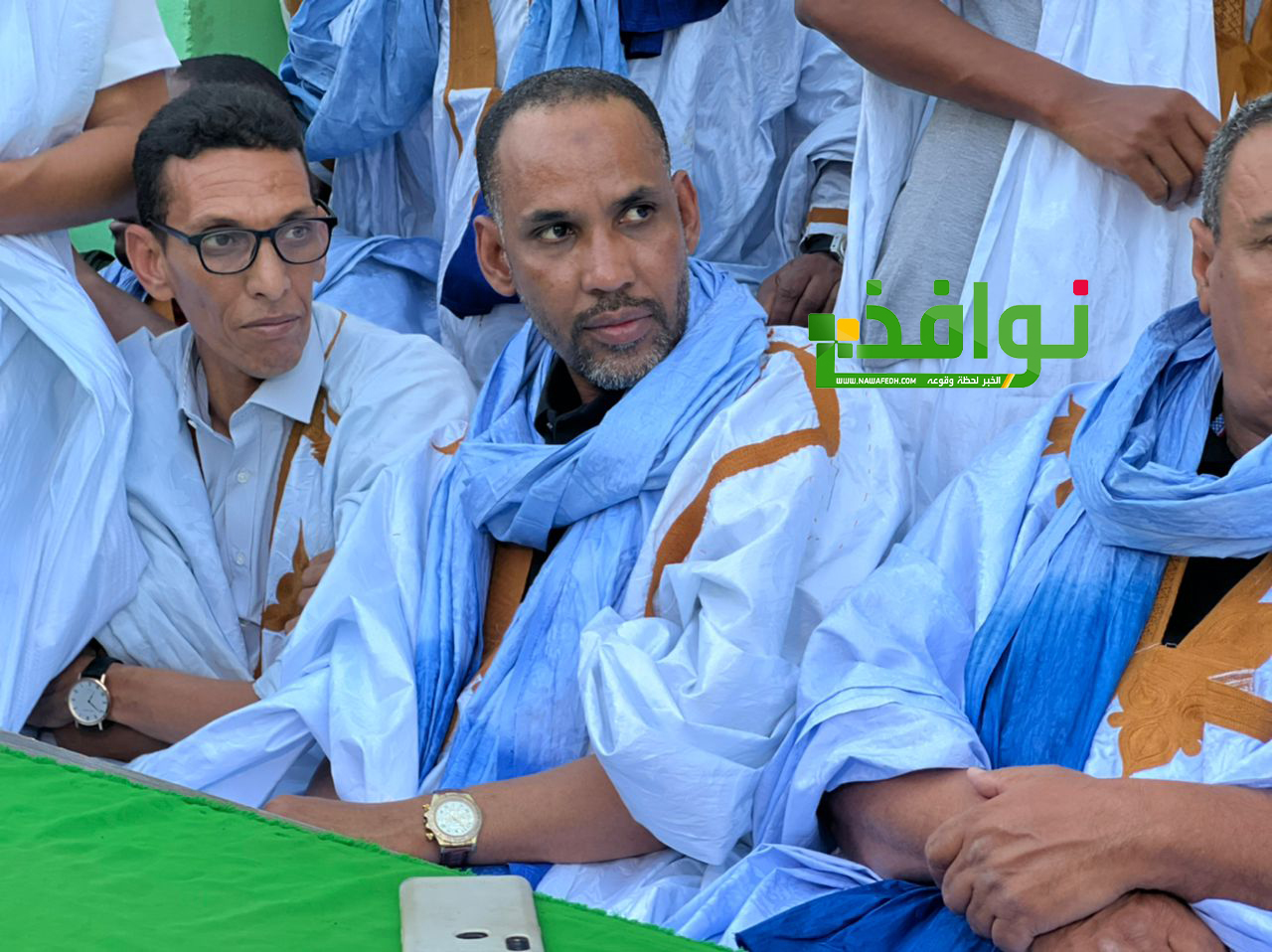 ممثل الشباب في بعثة الحزب مع عمدة بلدية ألاك محمد ولد أحمد شلا