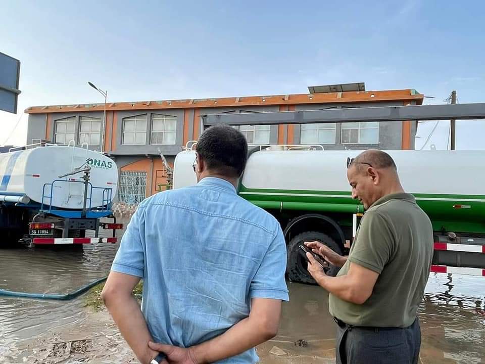 وزير المياه الجديد في أول ظهور له بعد أمطار البارحة 