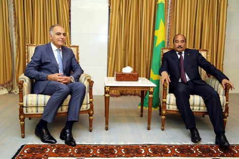 الرئيس محمد ولد عبد العزيز ورئيس الوفد المغربي 