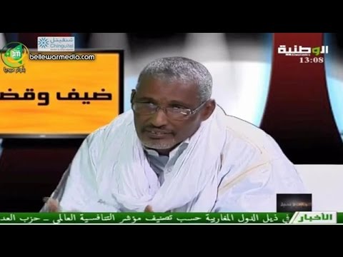 عبد الرحمن ولد ميني أثناء حديثه في إحدى حلقات برنامج "ضيف وقضية " 